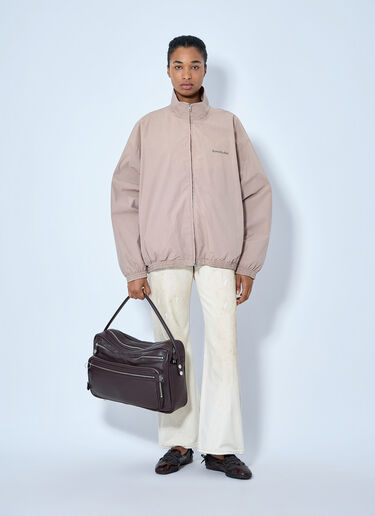 Acne Studios Logo Printed Zip-Up Jacket Beige acn0365002
