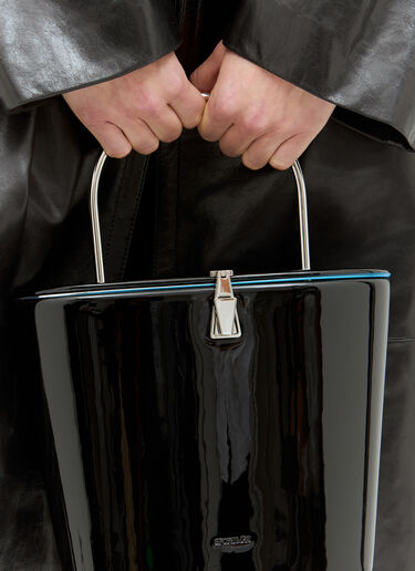 Sportmax Patent Leather Bucket Bag Black spx0258017