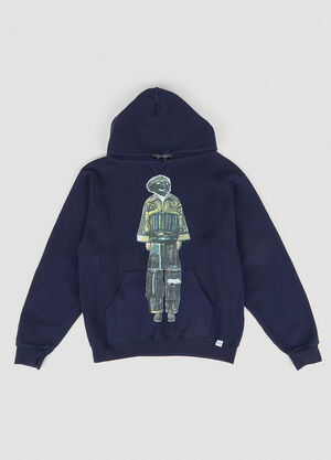 DRx FARMAxY FOR LN-CC Graphic Print Hooded Sweatshirt Blue drx0349028