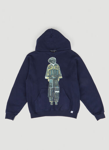 DRx FARMAxY FOR LN-CC Graphic Print Hooded Sweatshirt Blue drx0349028