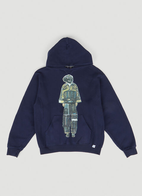 DRx FARMAxY FOR LN-CC Graphic Print Hooded Sweatshirt Grey drx0349008