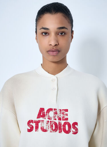 Acne Studios Logo Embroidered Sweatshirt Cream acn0264039