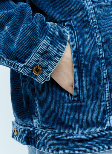 Miu Miu Washed Velvet Blouson Jacket Blue miu0255011
