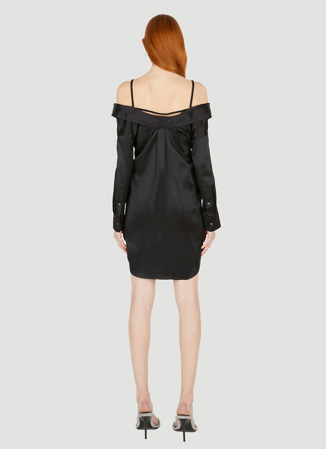 Alexander Wang Women s Off The Shoulder Shirt Dress in Black LN CC