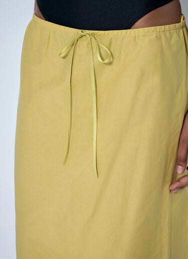 LN-CC® - Saint Laurent: Laced Half-Slip Skirt - Yellow Saint Laurent Laced Half-Slip Skirt Yellow sla0263020