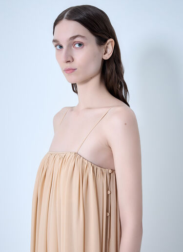 Chloé Silk Long Dress Beige chl0263050