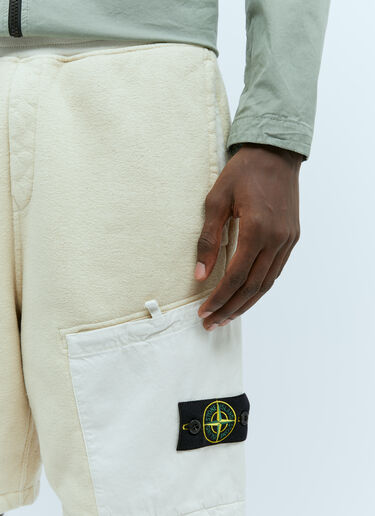 Stone Island Fleece Track Shorts Cream sto0154046
