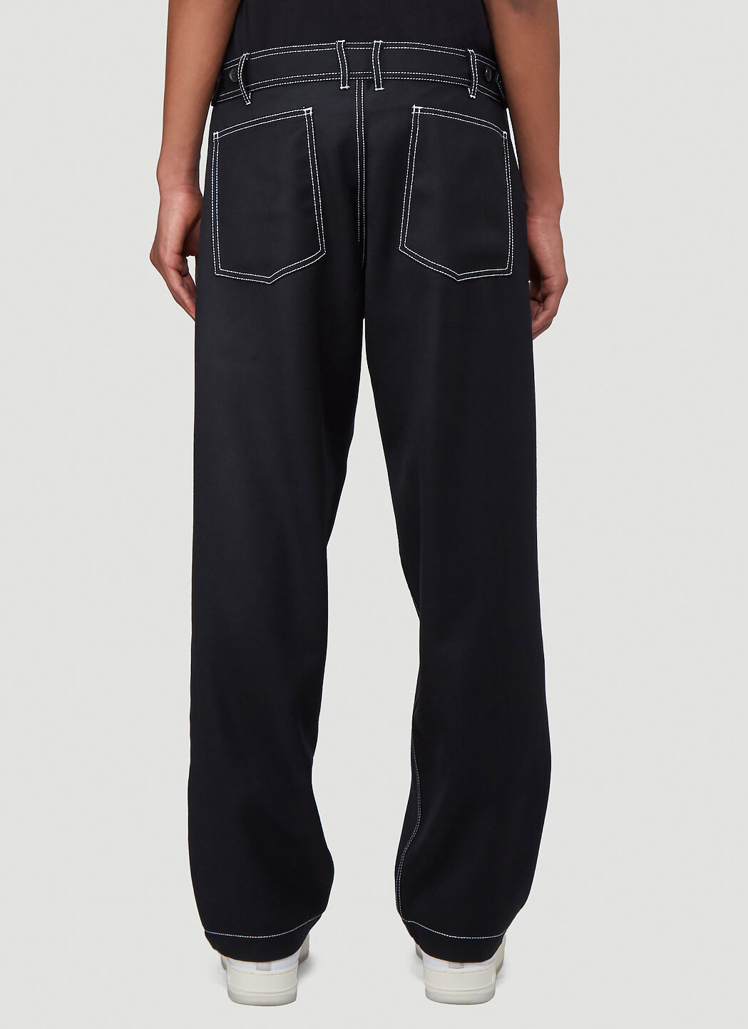 Comme des Garcons SHIRT Men's' Contrast-Stitch Pants in Black | LN-CC®