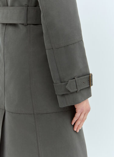 Burberry Long Cotton Nylon Trench Coat Grey bur0258003
