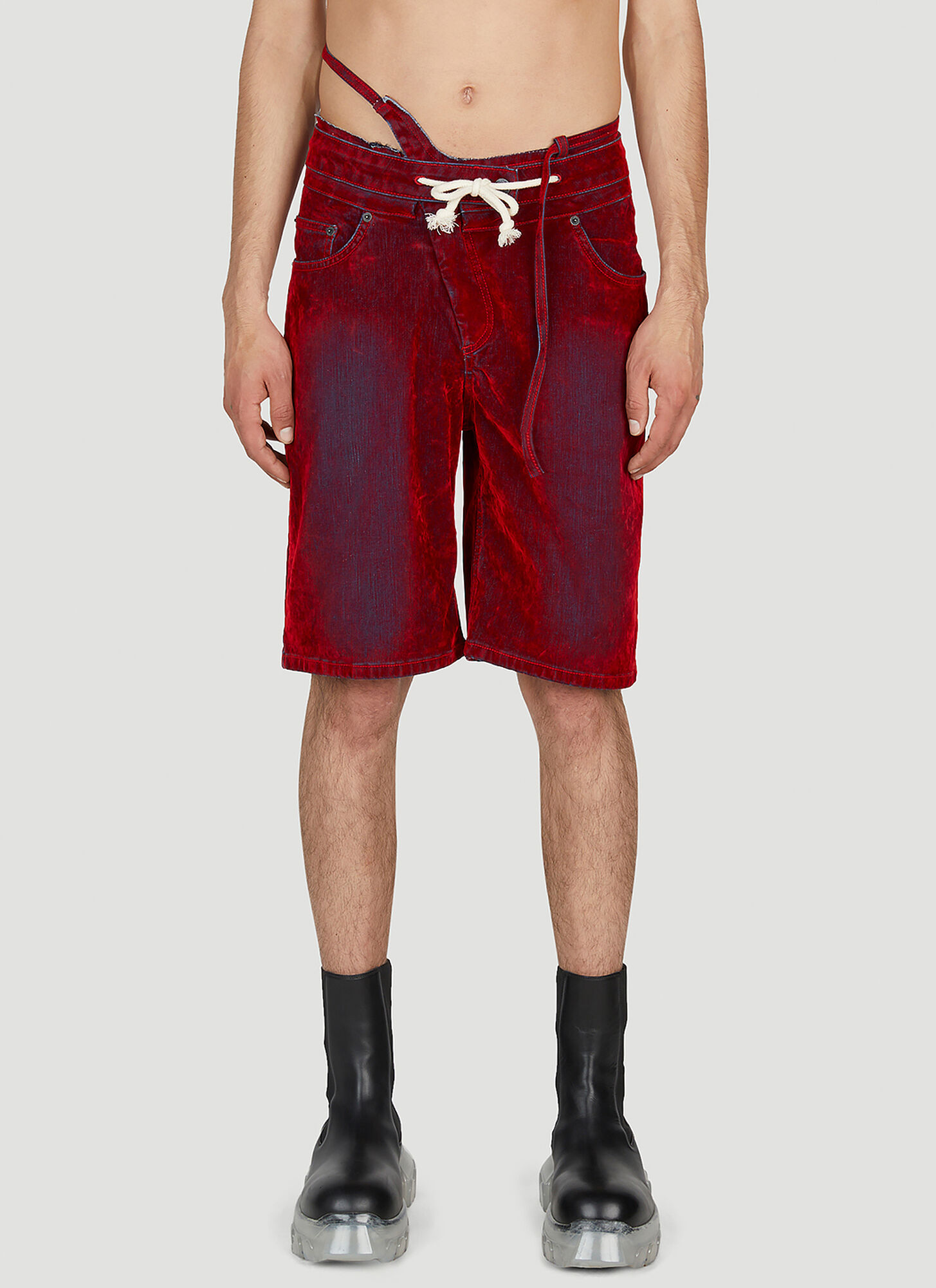 Ottolinger Double Fold Shorts In Red