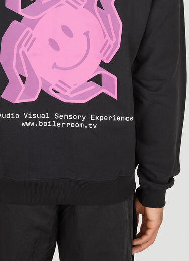 Boiler Room Graphic Print Hooded Sweatshirt Black bor0150008