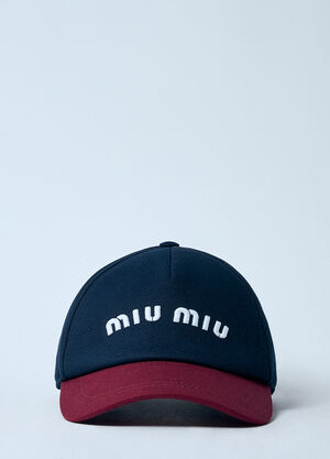 Miu Miu 徽标图案棒球帽 藏蓝色 miu0359006