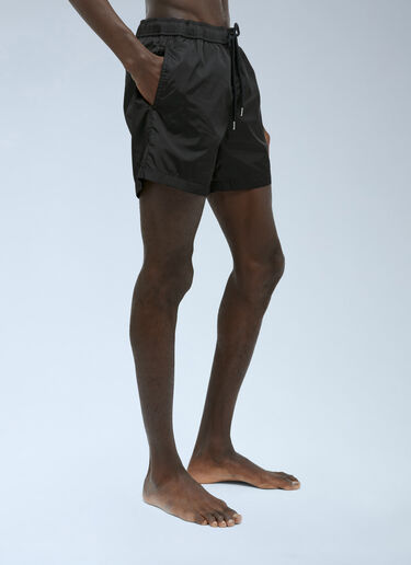 LN-CC® - Moncler: Logo Patch Swim Shorts - Black Moncler Logo Patch Swim Shorts Black mon0155017