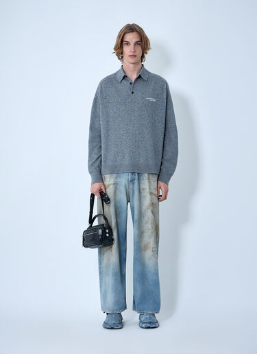 Acne Studios Wool Knit Polo Dark Grey acn0164028