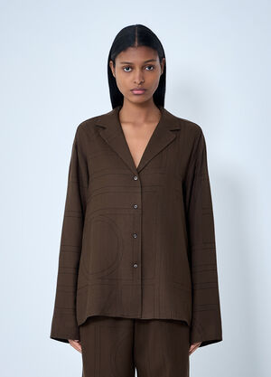 TOTEME Monogram Shirt Dark Brown tot0263020