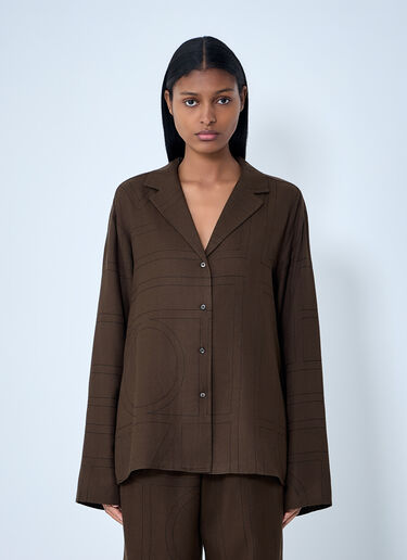 TOTEME Monogram Shirt Dark Brown tot0263020