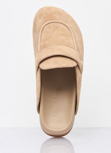 Max Mara Suede Mules Beige max0257044