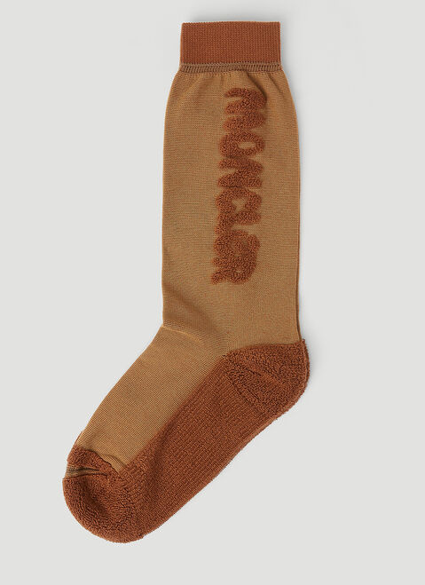 Moncler Karakorum Terry Logo Socks Burgundy mnk0254002