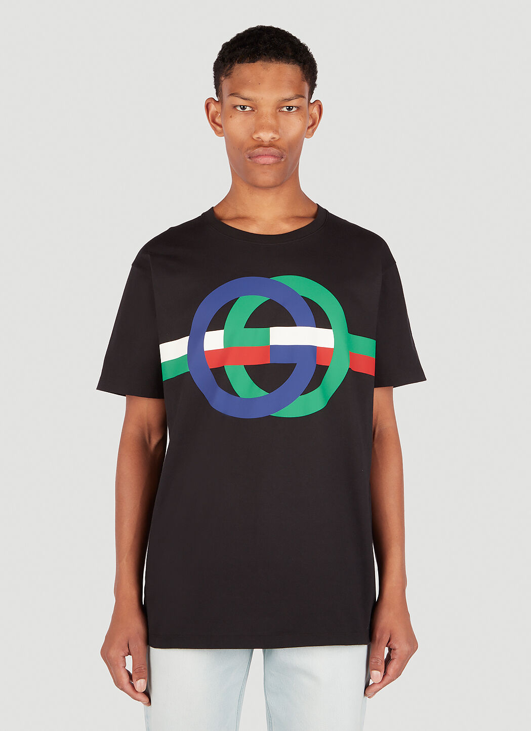 Gucci Interlocking G Print T Shirt in Black LN CC