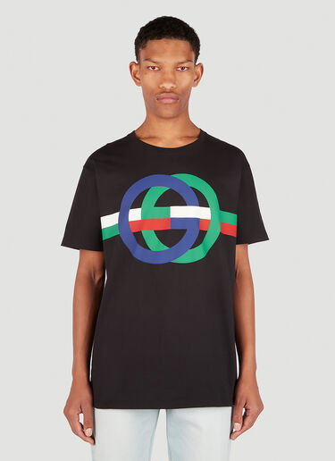 Gucci 互锁双 G 印花 T 恤 黑色 guc0152078