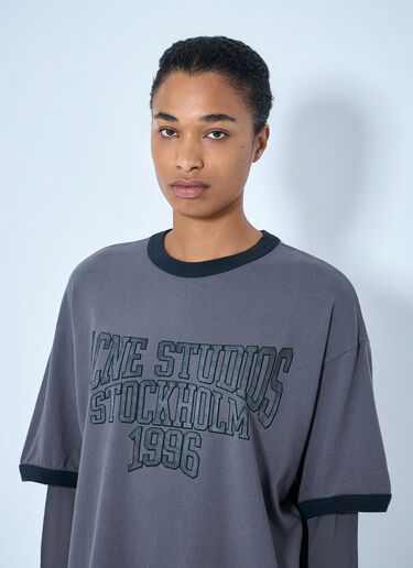 Acne Studios Layered Graphic T-Shirt Purple acn0265078