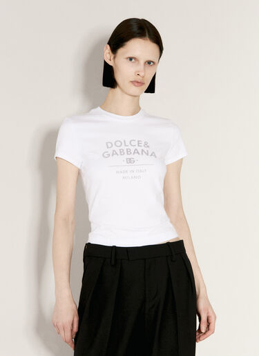 Dolce & Gabbana 로고 프린트 티셔츠  화이트 dol0255021