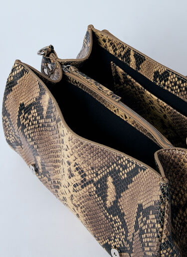 Dries Van Noten レザーサッチェルバッグ  ベージュ dvn0260025