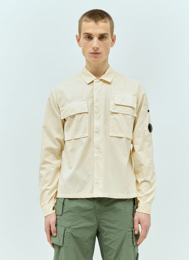 C.P. Company Gabardine Buttoned Shirt Cream pco0155016