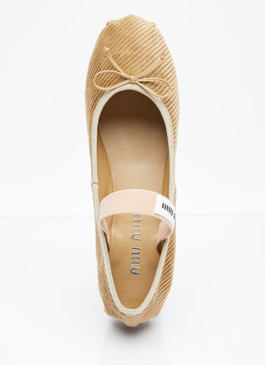 Corduroy Balletina Flats Miu Miu Corduroy Balletina Flats Brown miu0255019