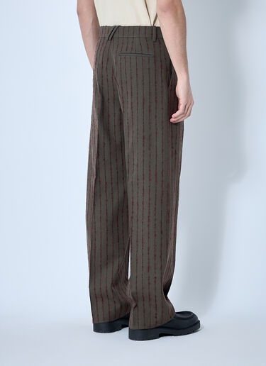 Burberry Striped Wool Tailored Pants Dark Brown bur0159016