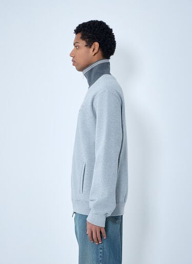 Miu Miu Logo Motif Zip-Up Sweatershirt Grey miu0164010