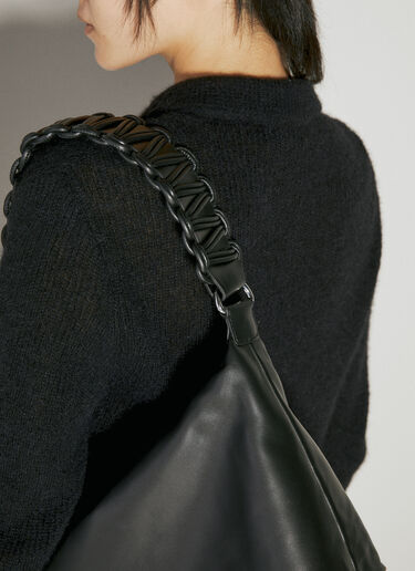 KARA XL Lattice Pouch Shoulder Bag Black kar0253001