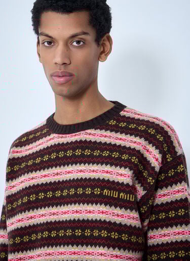 Miu Miu Fairisle Sweater Brown miu0164005