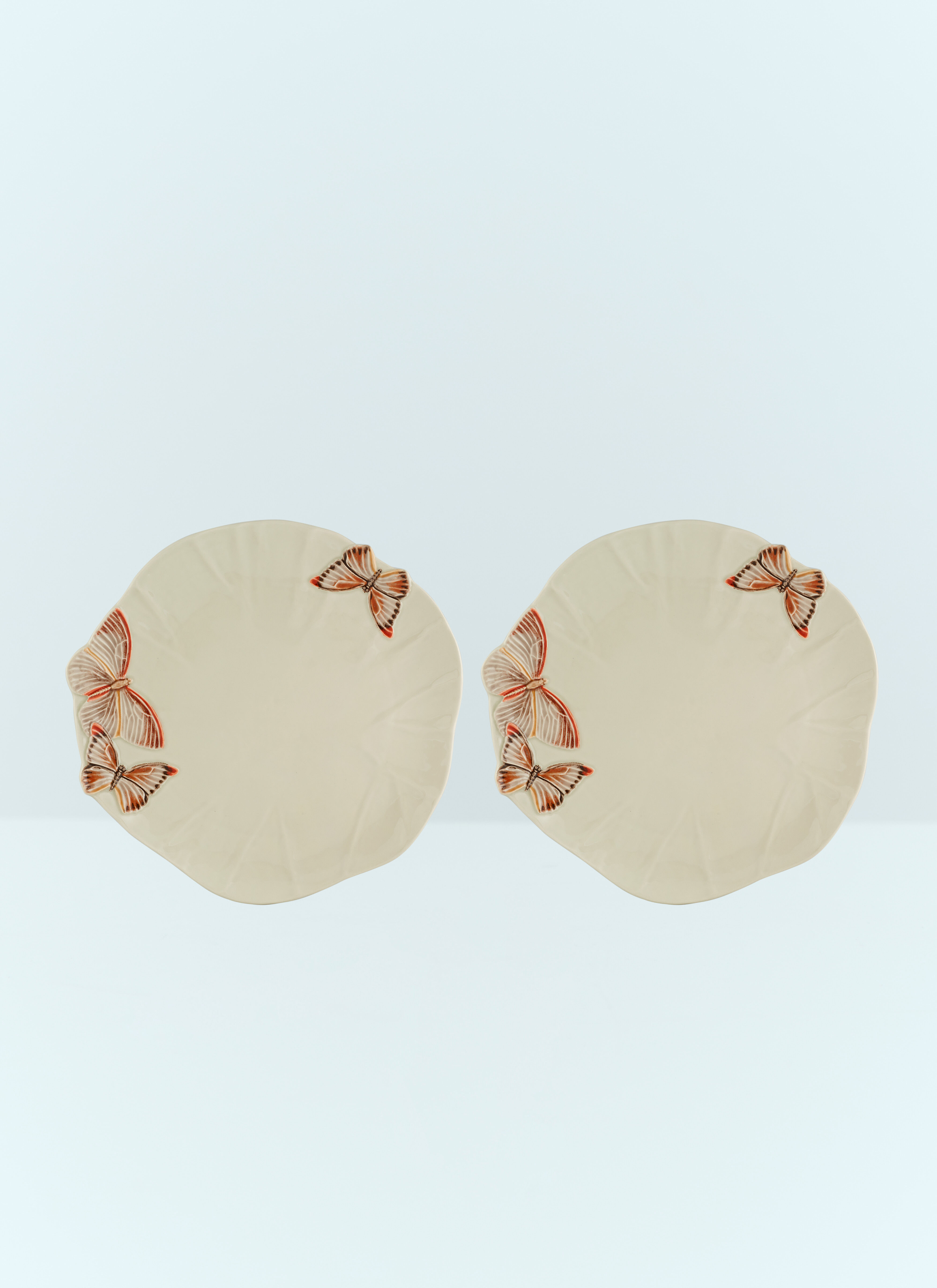 Bordallo Pinheiro Set Of Two Cloudy Butterflies Charger Plates Green wps0691201