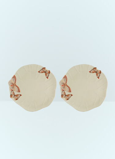 Bordallo Pinheiro Set Of Two Cloudy Butterflies Charger Plates Cream wps0691268