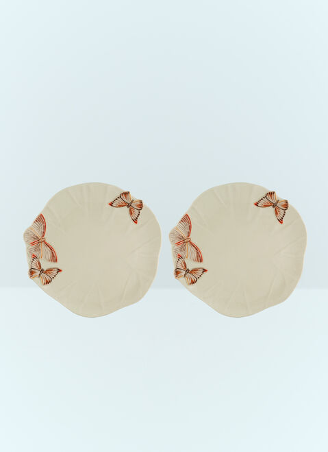 Seletti Set Of Two Cloudy Butterflies Charger Plates White wps0691119