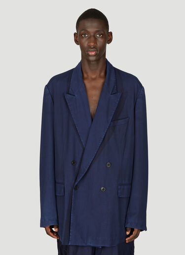 Dries Van Noten Slouchy Double-Breasted Blazer Blue dvn0156008