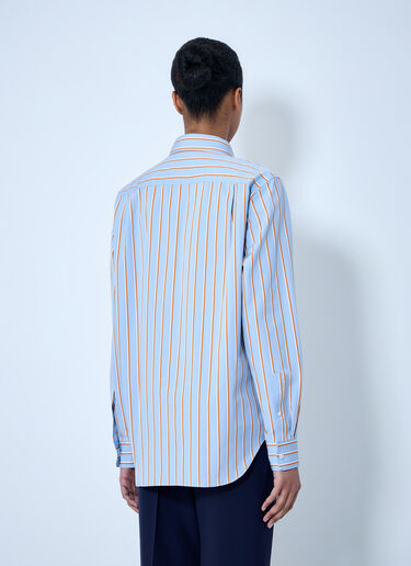 Dries Van Noten Striped Cotton Poplin Shirt Light Blue dvn0264023