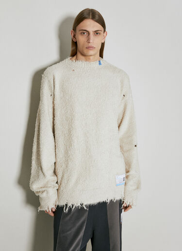 ブラッシュドコットンニットセーター Maison Mihara Yasuhiro ブラッシュドコットンニットセーター ベージュ mmy0154005