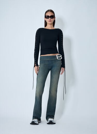 Lace-Up T-Shirt Balenciaga Lace-Up T-Shirt Black bal0262001