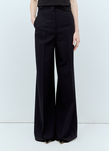 Max Mara Wool-Blend Seersucker Pants Navy max0255022