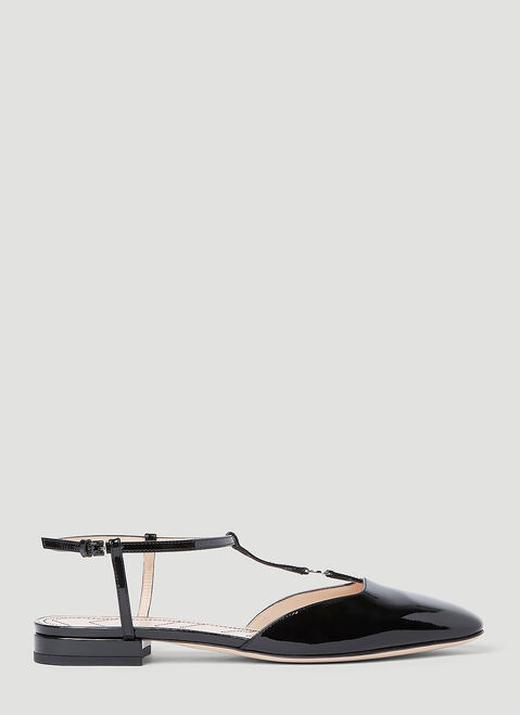 The Row Double G Ballerina Flats Navy row0253049
