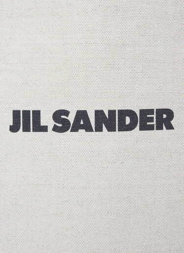 Jil Sander Grande Flat Canvas Tote Bag Beige jil0241037