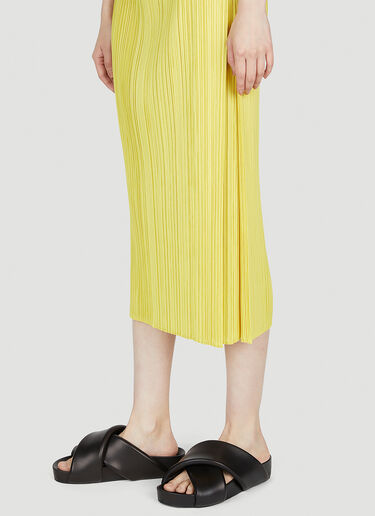 Pleats Please Issey Miyake Pleated Midi Skirt Yellow plp0253002