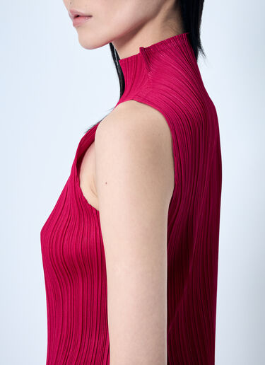 Pleats Please Issey Miyake High-Neck Top Red plp0259020
