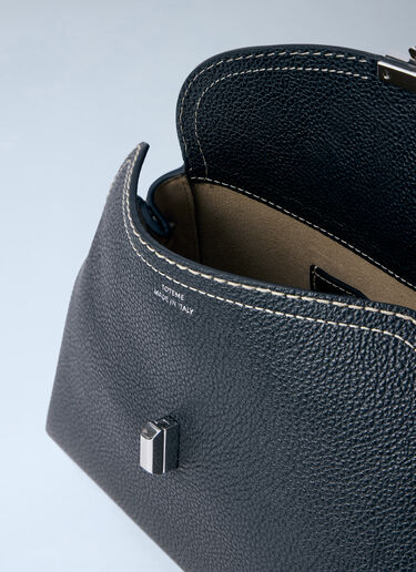 TOTEME T-Lock Grained-Leather Clutch Bag Black tot0264036