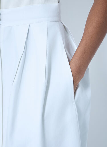 Max Mara Pleated Midi Skirt White max0260039