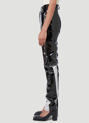 GmbH Contrast-Panel Vinyl Pants Black gmb0242005