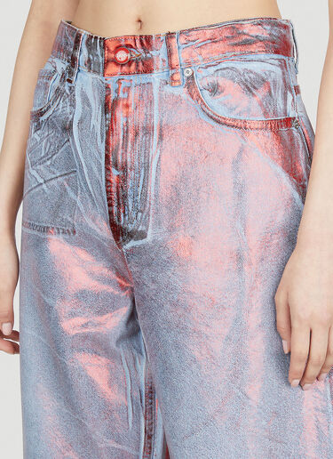 GANNI Metallic Foil Jeans Red gan0252026