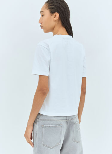 Miu Miu Logo Embroidery T-Shirt White miu0258072